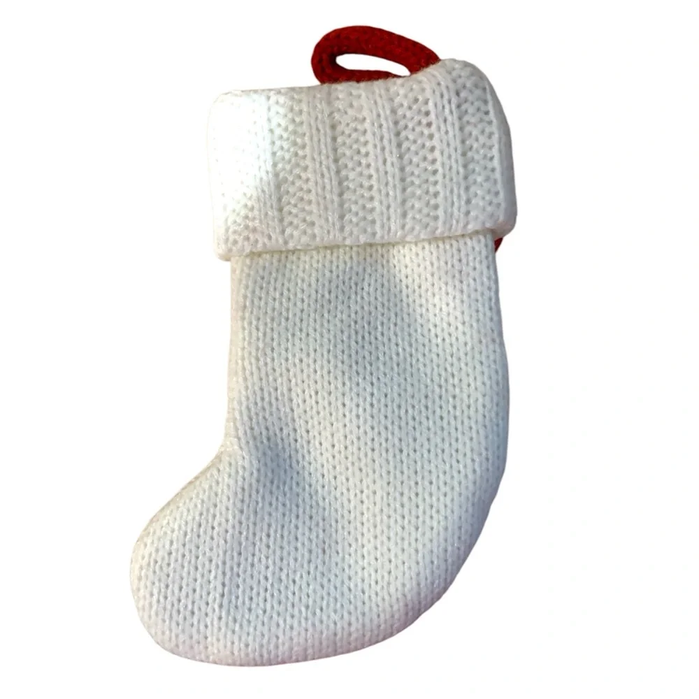 Letter O Wondershop Mini Christmas Stocking White Knit Target New